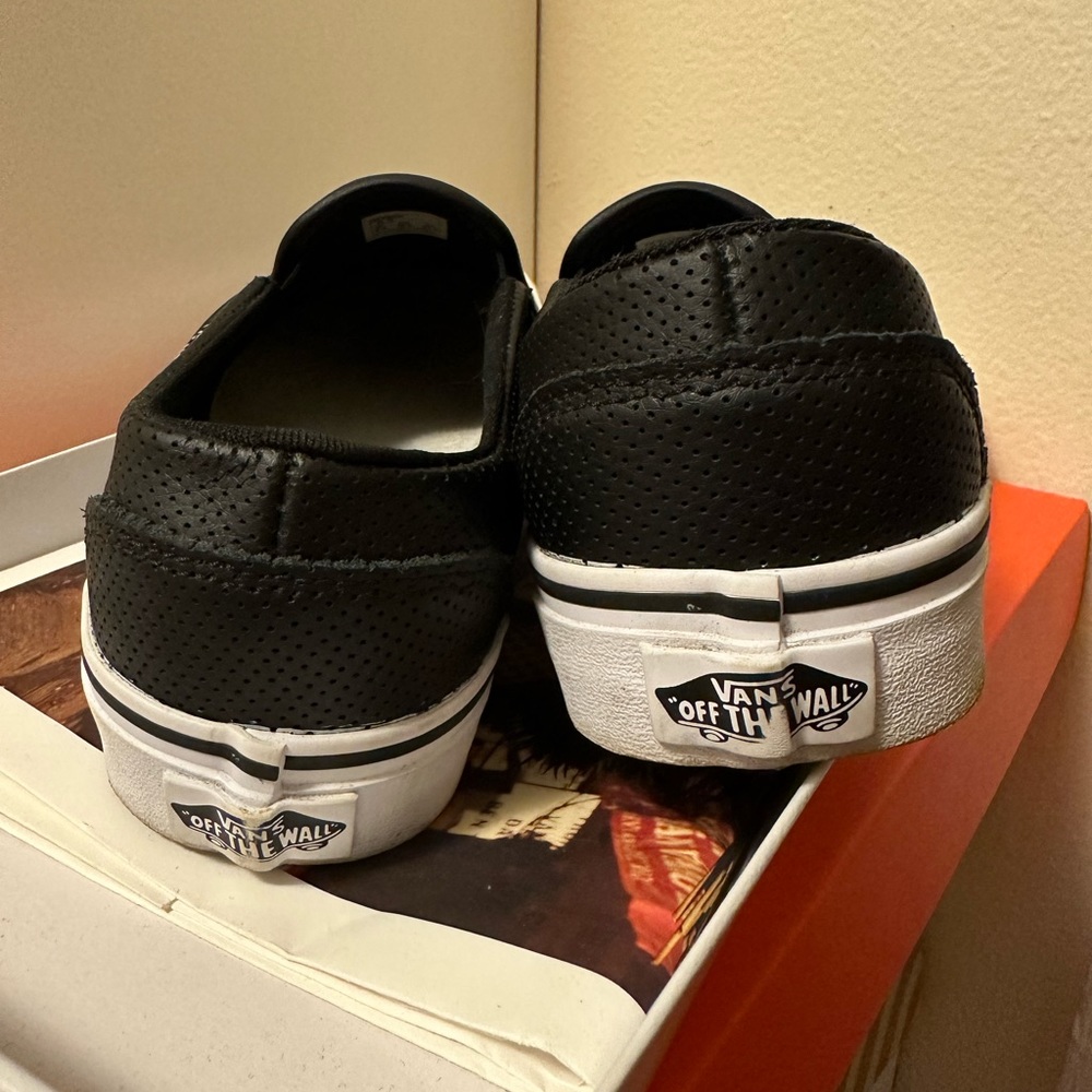 Vans black Slip-On Perf Leather Shoe - Picture 4 of 10